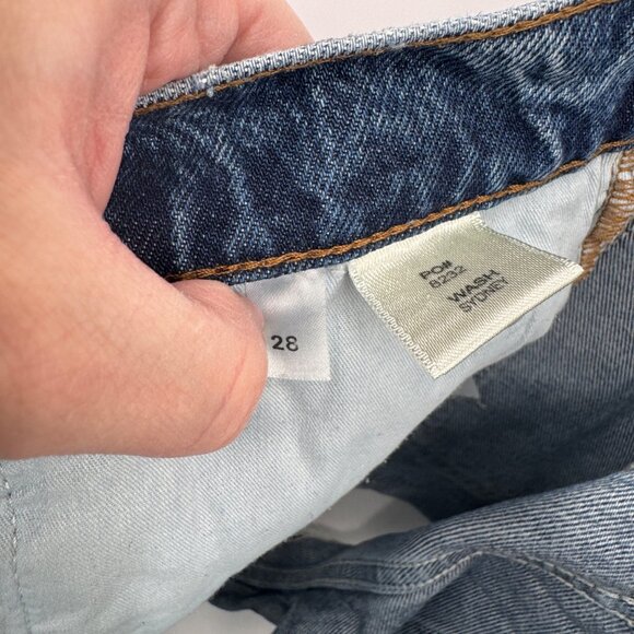 Reformation Jeans Button Fly High Waist Cut-off Shorts Women 28 Blue Sydney Wash - Picture 6 of 8